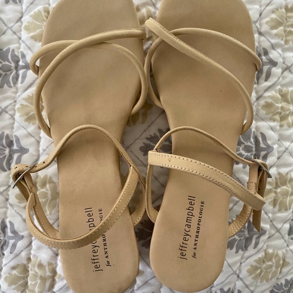 Jeffrey Campbell for Anthropologie Lorelai Platform Sandals, Nude, Size 6.5 - Picture 2 of 4